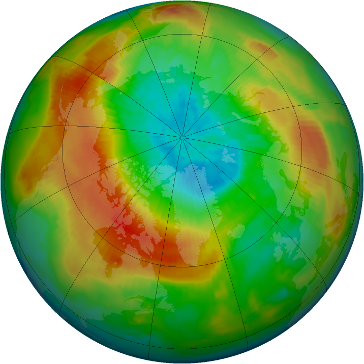 Arctic ozone map for 30 March 1997